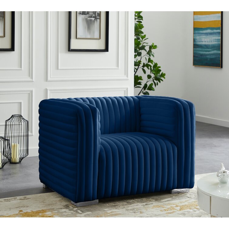 Blue velvet store chair wayfair